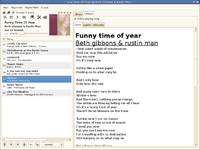 screenshot of the lyrics context view included in a layout